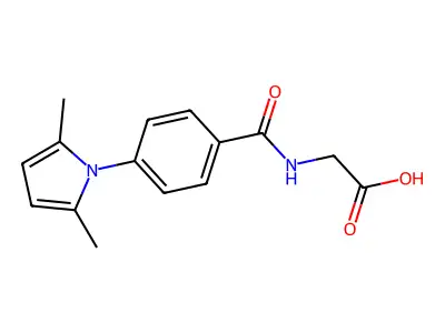 2-{[4-(2,5-dimethyl-1H-pyrrol-1-yl)phenyl]formamido}acetic acid structure