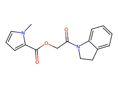 [2-(2,3-Dihydroindol-1-yl)-2-oxoethyl] 1-methylpyrrole-2-carboxylate structure