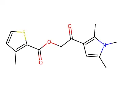 [2-Oxo-2-(1,2,5-trimethylpyrrol-3-yl)ethyl] 3-methylthiophene-2-carboxylate structure