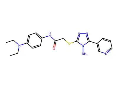 2-{[4-amino-5-(pyridin-3-yl)-4H-1,2,4-triazol-3-yl]sulfanyl}-N-[4-(diethylamino)phenyl]acetamide structure