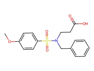 3-(N-benzyl4-methoxybenzenesulfonamido)propanoic acid structure