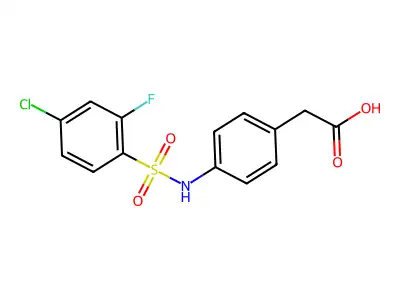 2-[4-(4-Chloro-2-fluorobenzenesulfonamido)phenyl]acetic acid structure
