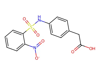 2-[4-(2-Nitrobenzenesulfonamido)phenyl]acetic acid structure