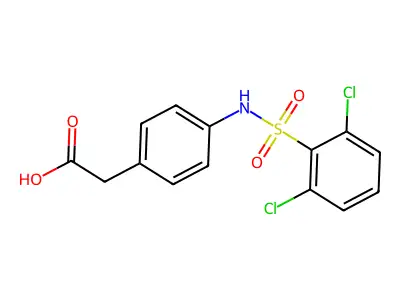 2-[4-(2,6-Dichlorobenzenesulfonamido)phenyl]acetic acid structure