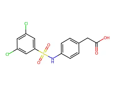 2-[4-(3,5-Dichlorobenzenesulfonamido)phenyl]acetic acid structure