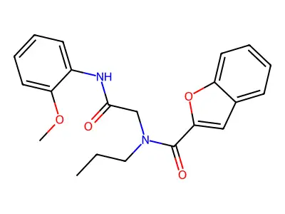 N-[2-(2-methoxyanilino)-2-oxoethyl]-N-propyl-1-benzofuran-2-carboxamide structure