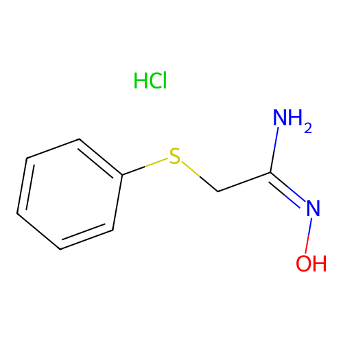 Ethanimidamide, N-hydroxy-2-(phenylthio)-, monohydrochloride structure