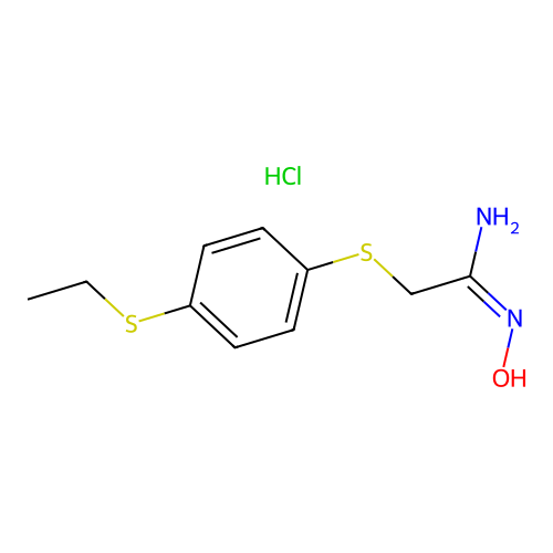Ethanimidamide, 2-((4-(ethylthio)phenyl)thio)-N-hydroxy-, monohydrochloride structure