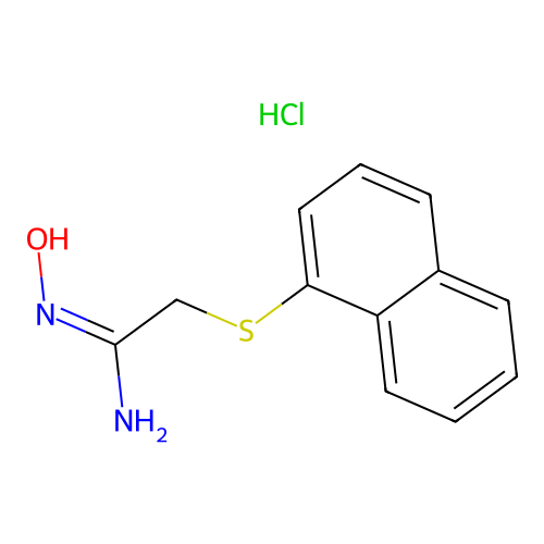 Ethanimidamide, N-hydroxy-2-(1-naphthalenylthio)-, monohydrochloride structure
