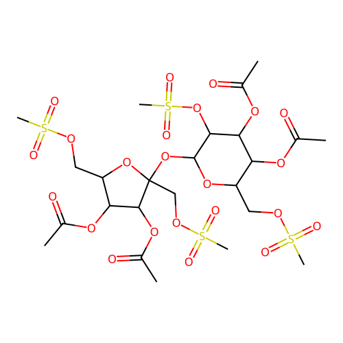 [4-acetyloxy-6-[3,4-diacetyloxy-2,5-bis(methylsulfonyloxymethyl)oxolan-2-yl]oxy-5-methylsulfonyloxy-2-(methylsulfonyloxymethyl)oxan-3-yl] acetate structure