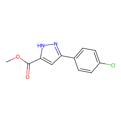 methyl 3-(4-chlorophenyl)-1H-pyrazole-5-carboxylate structure