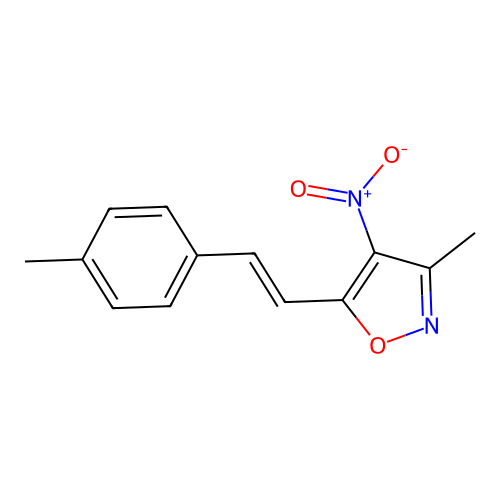 3-Methyl-5-[2-(4-methylphenyl)ethen-1-yl]-4-nitro-1,2-oxazole structure