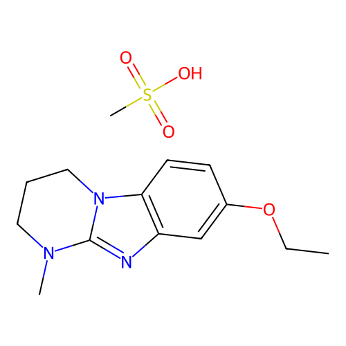8-Ethoxy-1-methyl-1,2,3,4-tetrahydropyrimido(1,2-a)benzimidazole methanesulfonate structure