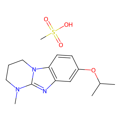 Pyrimido(1,2-a)benzimidazole, 1,2,3,4-tetrahydro-8-isopropoxy-1-methyl-, methanesulfonate structure