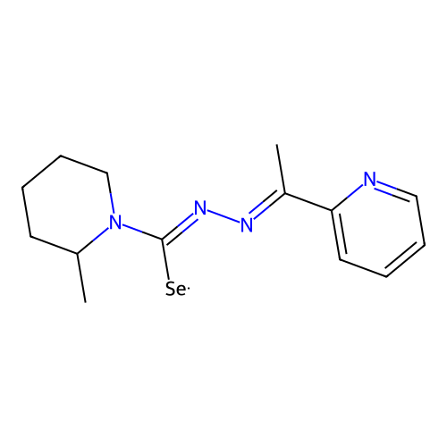 2-Methylpiperidine-1-selenocarboxylic acid 2-[1-[2-pyridyl]ethylidene]hydrazide structure
