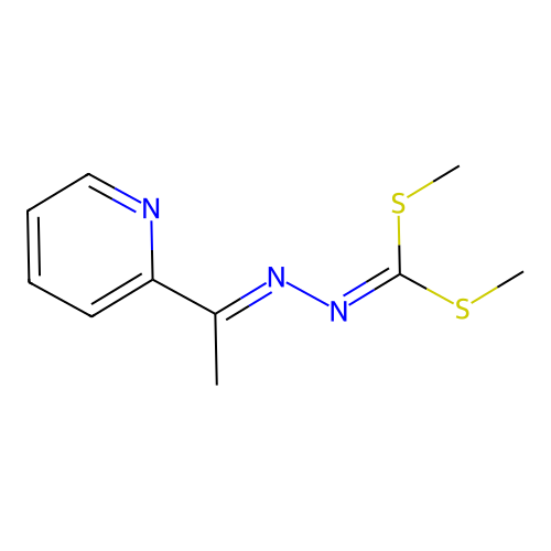 N-[bis(methylsulfanyl)methylideneamino]-1-pyridin-2-ylethanimine structure