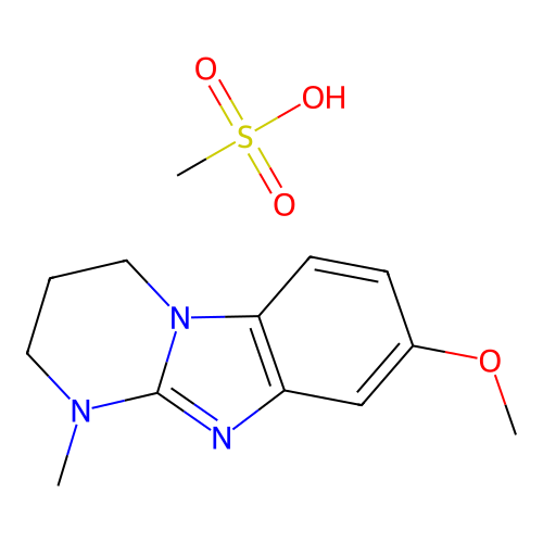 8-Methoxy-1-methyl-1,2,3,4-tetrahydropyrimido(1,2-a)benzimidazole methanesulfonate structure