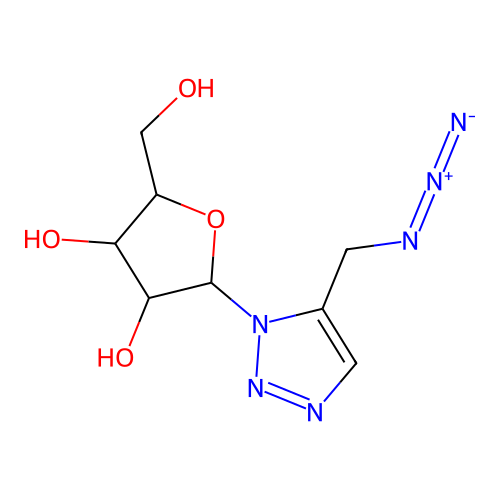 2-[5-(Azidomethyl)triazol-1-yl]-5-(hydroxymethyl)oxolane-3,4-diol structure