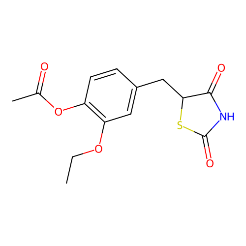 2H-Thiazolidinedione, 5-((4-(acetyloxy)-3-ethoxyphenyl)methyl)- structure