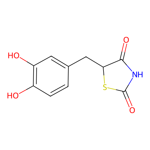 2,4-Thiazolidinedione, 5-((3,4-dihydroxyphenyl)methyl)- structure