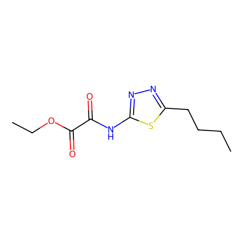 Ethyl 2-((5-butyl-1,3,4-thiadiazol-2-yl)amino)-2-oxoacetate structure