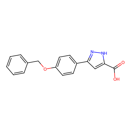 5-(4-Benzyloxyphenyl)-1H-pyrazole-3-carboxylic acid structure