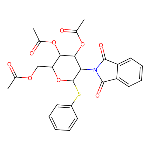 Phenyl-3,4,6-tri-O-acetyl-2-deoxy-2-phthalimido-b-D-thioglucopyranoside structure