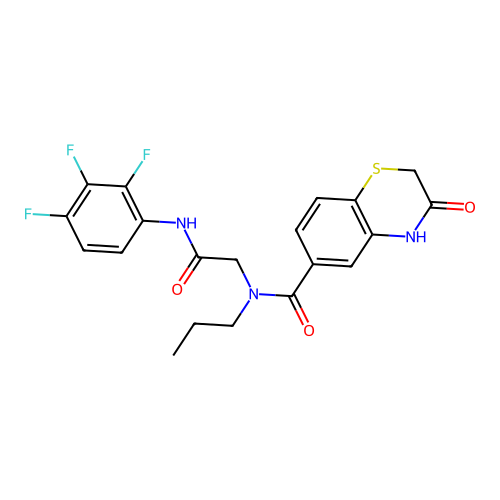 3-oxo-N-[2-oxo-2-(2,3,4-trifluoroanilino)ethyl]-N-propyl-4H-1,4-benzothiazine-6-carboxamide structure