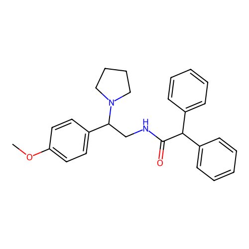 N-[2-(4-methoxyphenyl)-2-pyrrolidin-1-ylethyl]-2,2-diphenylacetamide structure
