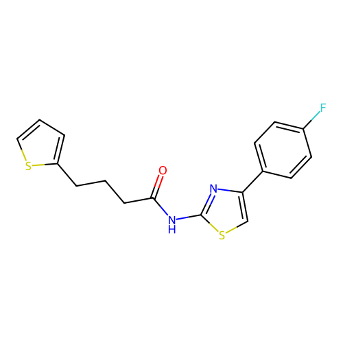 N-(4-(4-Fluorophenyl)thiazol-2-yl)-4-(thiophen-2-yl)butanamide structure