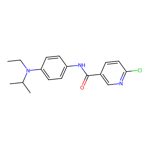 6-chloro-N-[4-[ethyl(propan-2-yl)amino]phenyl]pyridine-3-carboxamide structure