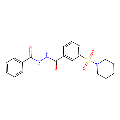 N'-benzoyl-3-piperidin-1-ylsulfonylbenzohydrazide structure