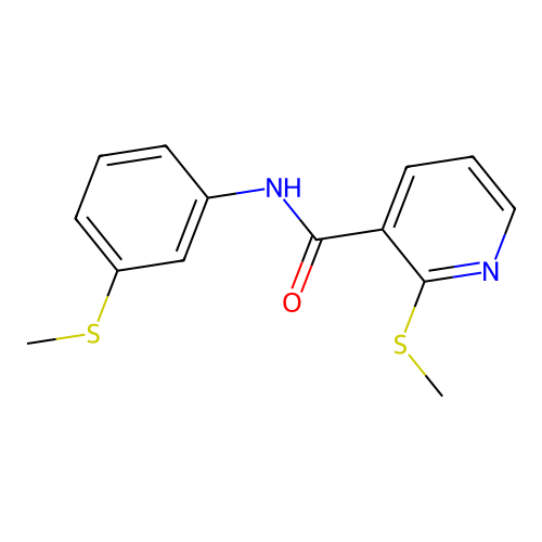 2-(methylsulfanyl)-N-[3-(methylsulfanyl)phenyl]pyridine-3-carboxamide structure