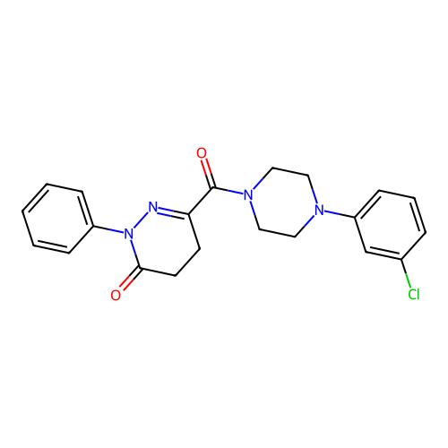 6-(4-(3-chlorophenyl)piperazine-1-carbonyl)-2-phenyl-4,5-dihydropyridazin-3(2H)-one structure