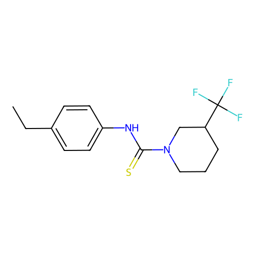 N-(4-ethylphenyl)-3-(trifluoromethyl)piperidine-1-carbothioamide structure