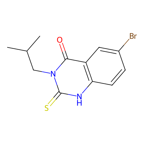 6-Bromo-3-(2-methylpropyl)-2-sulfanyl-3,4-dihydroquinazolin-4-one structure