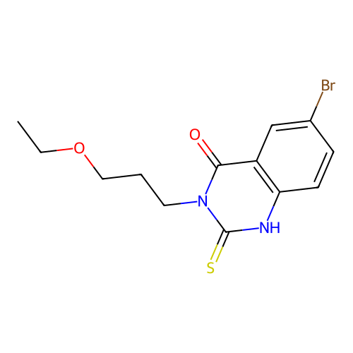 6-bromo-3-(3-ethoxypropyl)-2-mercaptoquinazolin-4(3H)-one structure