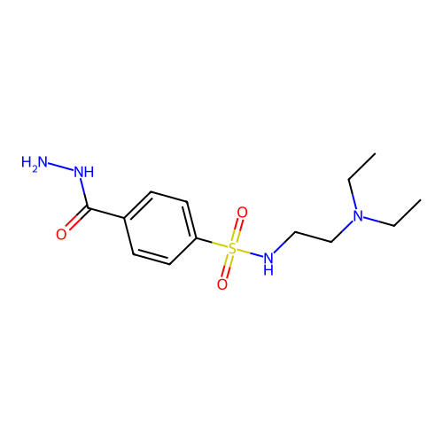 N-[2-(diethylamino)ethyl]-4-(hydrazinecarbonyl)benzene-1-sulfonamide structure