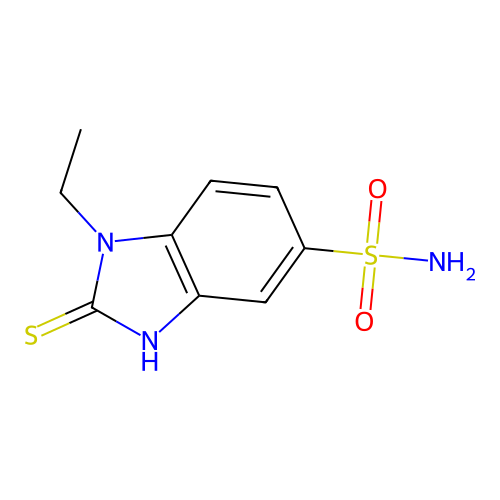 1-ethyl-2-sulfanyl-1H-1,3-benzodiazole-5-sulfonamide structure