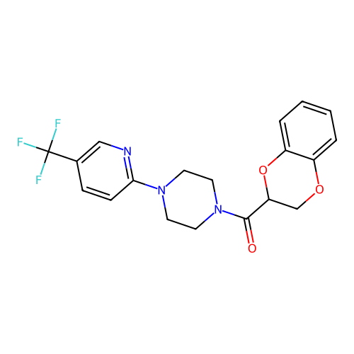 2,3-dihydro-1,4-benzodioxin-3-yl-[4-[5-(trifluoromethyl)pyridin-2-yl]piperazin-1-yl]methanone structure