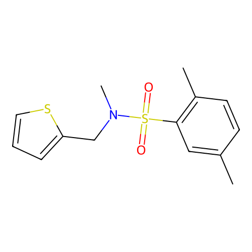 N,2,5-trimethyl-N-(thiophen-2-ylmethyl)benzenesulfonamide structure