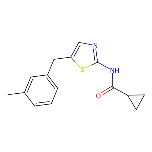 N-{5-[(3-Methylphenyl)methyl]-1,3-thiazol-2-YL}cyclopropanecarboxamide structure