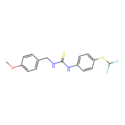 1-[4-(Difluoromethylsulfanyl)phenyl]-3-[(4-methoxyphenyl)methyl]thiourea structure