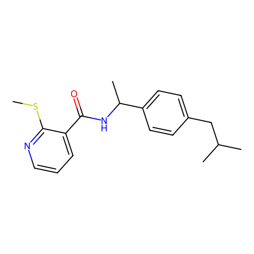 N-(1-(4-Isobutylphenyl)ethyl)-2-(methylthio)nicotinamide structure