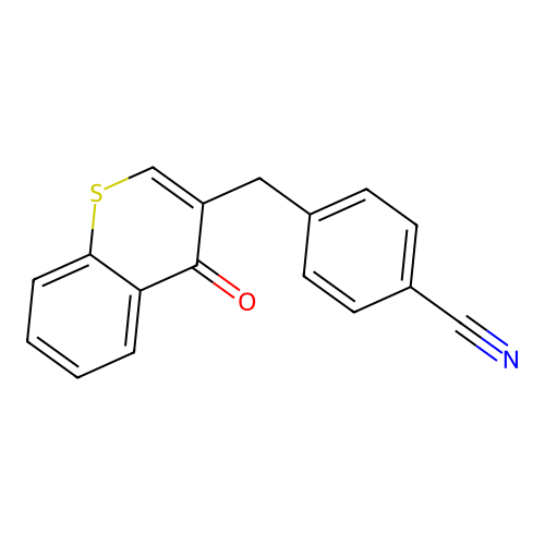 4-[(4-Oxothiochromen-3-yl)methyl]benzonitrile structure