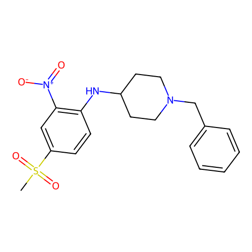 N-(1-benzylpiperidin-4-yl)-2-nitro-4-methylsulphonylaniline structure