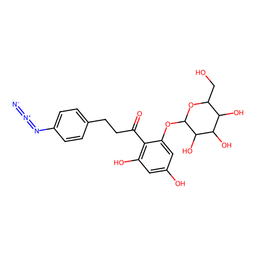2-[3-(4-Azidophenyl)propanoyl]-3,5-dihydroxyphenyl beta-d-glucopyranoside structure