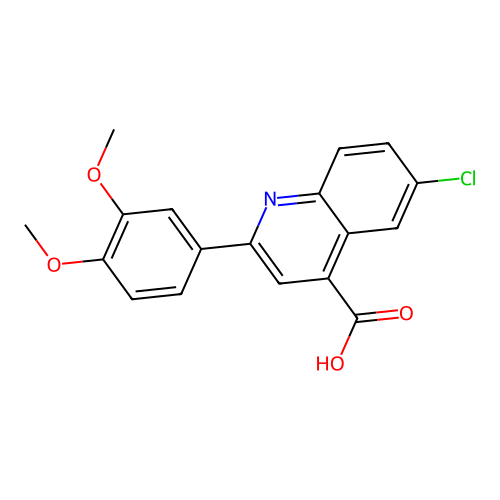 6-Chloro-2-(3,4-dimethoxyphenyl)quinoline-4-carboxylic acid structure