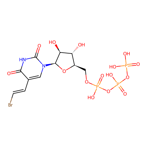 5-(2-Bromovinyl)-1-arabinofuranosyluracil 5'-triphosphate structure