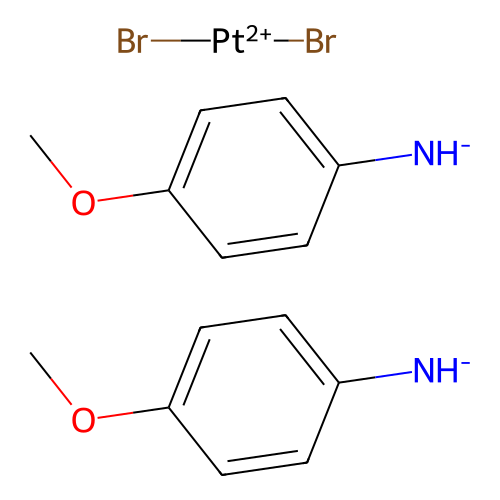 Dibromoplatinum(2+);bis((4-methoxyphenyl)azanide) structure